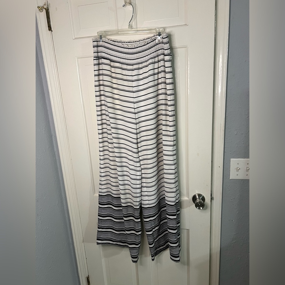 Striped Black and White Women's Pants